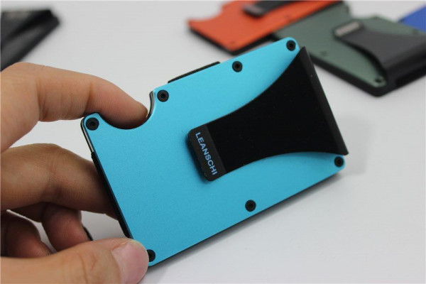 LEANSCHI TECH-WALLET in carbon and TURQUOISE aluminium